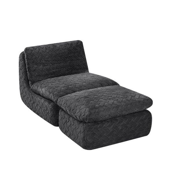 English Elm Liyasi Full Compression Swivel Sofa Chair With Ottoman - Cozy, Ergonomic Design For Relaxation & Style W820P312314
