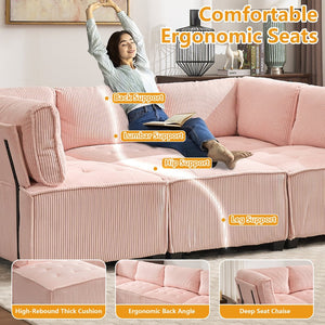 English Elm United We Win U-Shaped Modular Sectional Sofa With Reversible Chaise For Custom Living Room Comfort W1568S00154-GIGA