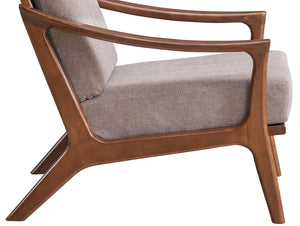 English Elm Lide Light Brown Fabric Accent Chair with Brown Wood Frame, Removable Cushion & 220lb Capacity B2726S00385