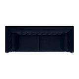 English Elm Jack 84" Modern Tuxedo Tufted Sofa, Dark Navy Blue Performance Velvet