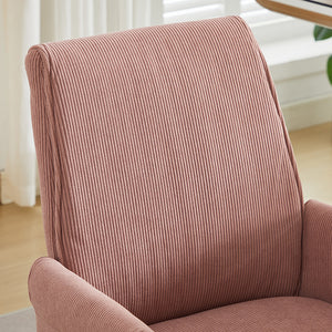 English Elm Mid-back Pink Corduroy Office Chair with Memory Foam Cushion, Ergonomic S-curve Support & Armrests W2311P323757