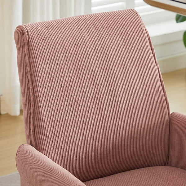 English Elm Mid-back Striped Fabric Office Chair with Gold Base Ergonomic Memory Foam Lumbar Light Pink W2311P420439