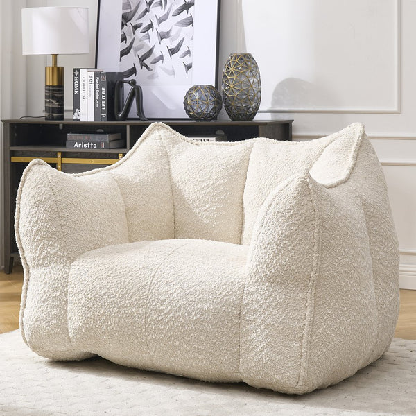English Elm Sofa plush beanbag chair with superfiber cover and resilient foam filling for ultimate home comfort and relaxation Beige W1996P252264