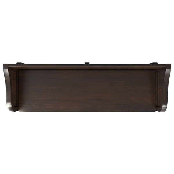 English Elm Connaught Wide Entryway Storage Bench - Handcrafted Dark Chestnut Wood With Spacious Storage & Seating B136P203417