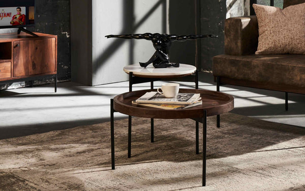 English Elm Modern Indian Rosewood Square Coffee Table with Matte Black Steel Base for Loft Living B346P320751