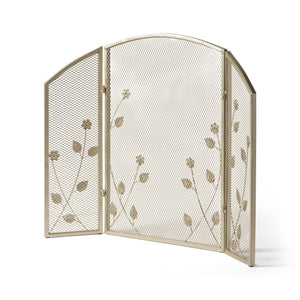 English Elm Christopher Knight Home® - FIRE Screen Gold Iron Fireplace Shield with Decorative 35.25x26.75 Inch Durable Heat-Resistant Guard 65186.00GLD