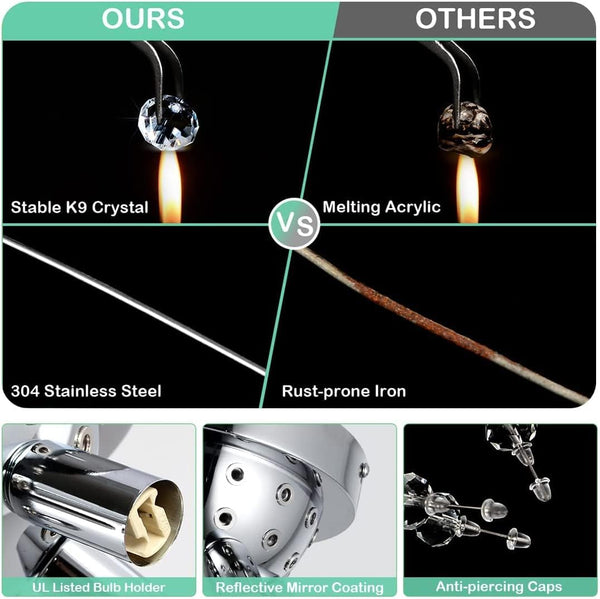 English Elm Crystal Flush Mount Ceiling Light - Modern Sputnik Inspired Design For Bedrooms, Hallways, And More! W2738P185411