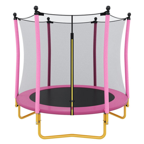 English Elm [without Basketball Hoop] 5.5 Ft Kids Trampoline with Safety Net and Foam Padded Poles Pink N739P443065H