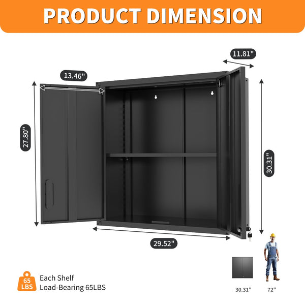 English Elm Heavy Duty Wall Mounted Steel Cabinet Locking Lift Door Garage Workshop Storage T2398P236613
