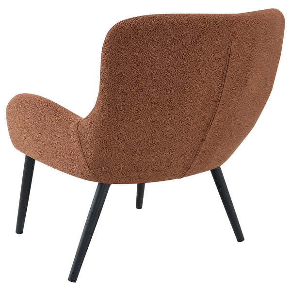 English Elm Luna Rust Upholstered Chair with Curved Mid-Century Silhouette, Plush Textured Fabric & Comfort Trim B062P299844