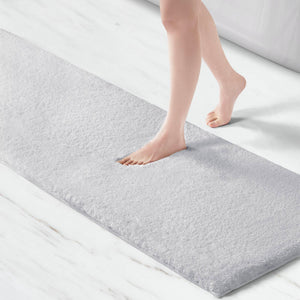 JLA Home Madison Park Signature - Bath Rug Ultra-Plush Microfiber Bath Mat with Quick-Dry Technology, Non-Skid Backing, OEKO-TEX Safe Silver MPS72-171