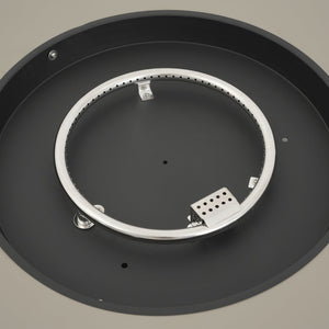 English Elm 32" Round Propane Fire Pit 40000 Btu Powder Coated Iron Outdoor Patio Heating N772P426164L