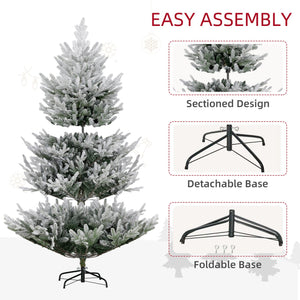 English Elm Homcom 6 Foot Artificial Christmas Tree – Lifelike Pine With 795 Branches, Easy Setup & Durable Base W2225P249667