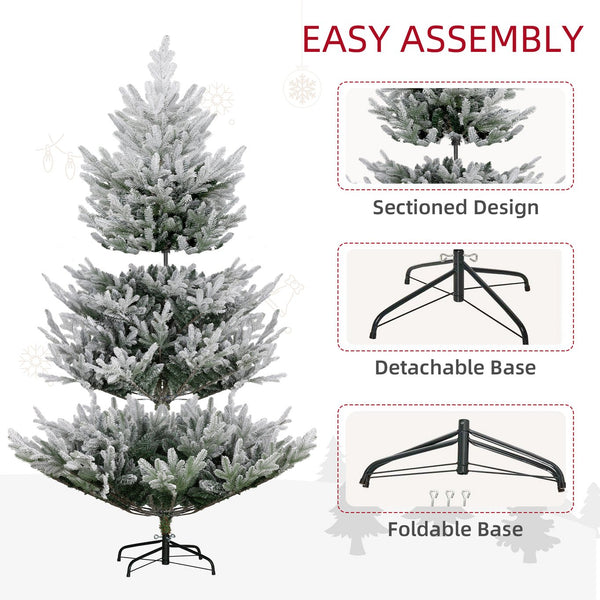 English Elm Homcom 6 Foot Artificial Christmas Tree – Lifelike Pine With 795 Branches, Easy Setup & Durable Base W2225P249667