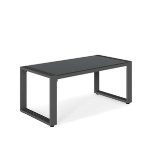 English Elm 44" Outdoor Aluminum Coffee Table Tempered Glass Top Rust Proof Patio Lounge B082P455134