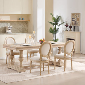 English Elm French Country Dining Chairs Set Of 2 - Elegant Upholstered Round Back Design For Versatile Use W3426P324272