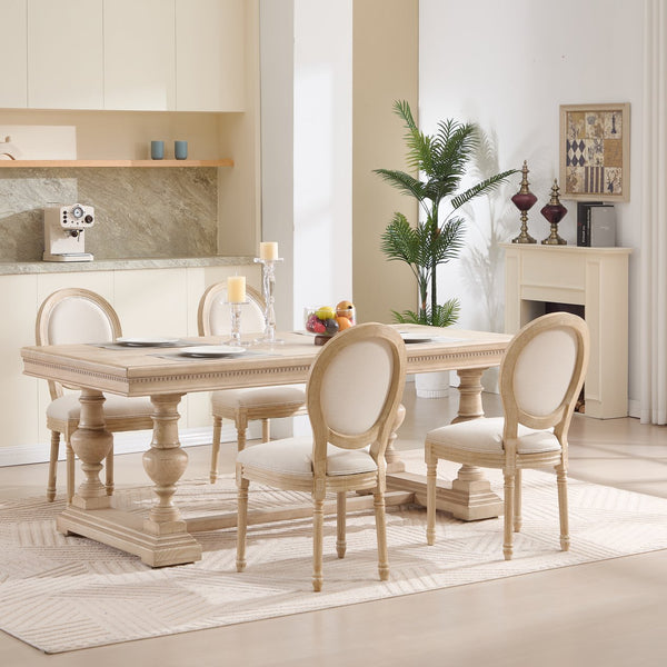 English Elm French Country Dining Chairs Set Of 2 - Elegant Upholstered Round Back Design For Versatile Use W3426P324272