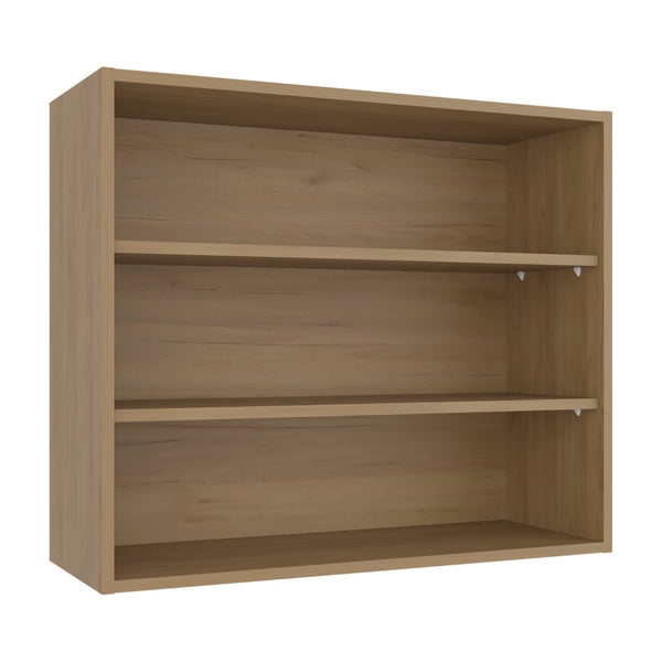 English Elm Wall Mounted Open Shelf Cabinet Three Tiers Modern Kitchen Storage Organizer Beige B092P474488