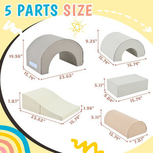 English Elm 5-piece Foam Kids Climbing Set Modular Toddler Play Structure for Indoor Playrooms N710P170358E