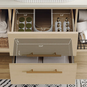 English Elm Modern Floating Bathroom Vanity Oval Ceramic Sink Plywood Cabinet Soft Close Storage W3136S00077