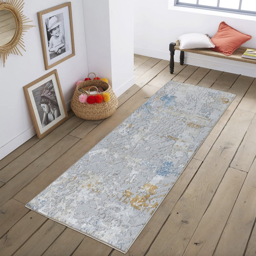English Elm Textures Soft White Multi 2 Ft. 7 In. X 7 Ft. Area Rug - Durable, Stain-Resistant, Pet-Friendly Design B186P181127-GIGA