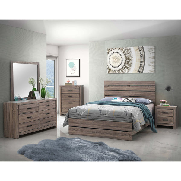 English Elm Sherwood Barrel Oak Six-Drawer Dresser with Smooth Hardware, Modern Silhouette for Chic Storage B062P375391
