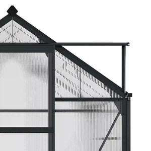 English Elm 6.2'x8.3'x6.6' Walk-in Aluminum Polycarbonate Greenhouse with Vent and Rain Gutters T3971S00062