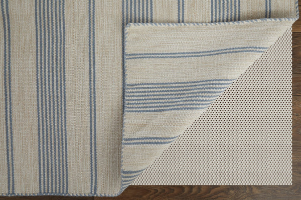 Feizy Rugs Duprine Eco-friendly Hand-woven Indoor Rug - Stylish Nautical Design With Classic Pin Stripes Blue,Ivory,Tan Pet,Polyester 7220560fblu000h00