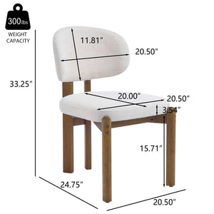 English Elm Christopher Knight Home® - Beige Mid-Century Dining Chairs Set Of 4 - Stylish Walnut Frame, Ergonomic Comfort, Versatile Design N768P341563W_4