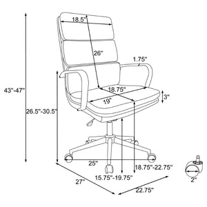 English Elm Molly Leatherette High Back Office Chair with Chrome Base and Ergonomic Arm Support B062P451989
