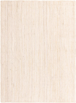 Unique Loom Braided Jute Dhaka Hand Braided Solid Rug White,  7' 1" x 10' 0"