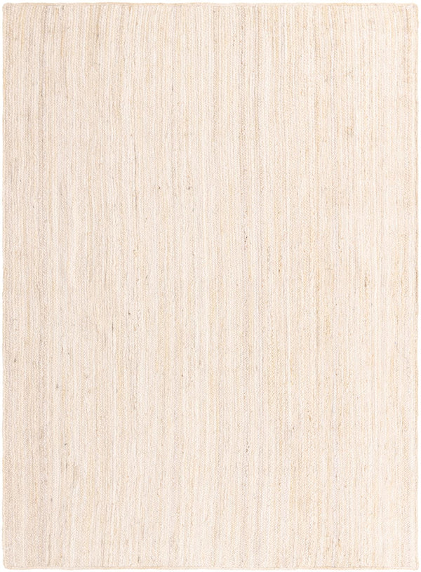 Unique Loom Braided Jute Dhaka Hand Braided Solid Rug White,  7' 1" x 10' 0"