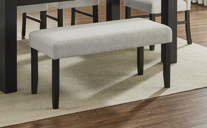 English Elm 1pc Contemporary Dining Bench with Plush Padded Seat, Wood Frame & Straight Legs for Stylish Seating Black,Light Gray 16.73 L x 42.52 W x 5.71 H B011P375945