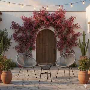 English Elm 3-piece Acapulco Outdoor Bistro Set Hand Woven Pe Rattan Chairs Tempered Glass Table Gray B082P455187