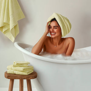 JLA Home Madison Park Signature - Ultra-Soft 100% Cotton Towels with 800 GSM Plush Pile, Antimicrobial Finish and Oeko-Tex Safety Yellow MPS73-413