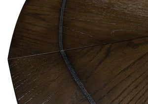 Sarreid Sunset Jupe Dining Table - Artisan Grey With Dark Hammered Finish, Oak Solids & Metal Inlay Design Grey  78-155-2