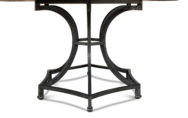 Sarreid Sunset Jupe Dining Table - Artisan Grey With Dark Hammered Finish, Oak Solids & Metal Inlay Design Grey  78-155-2