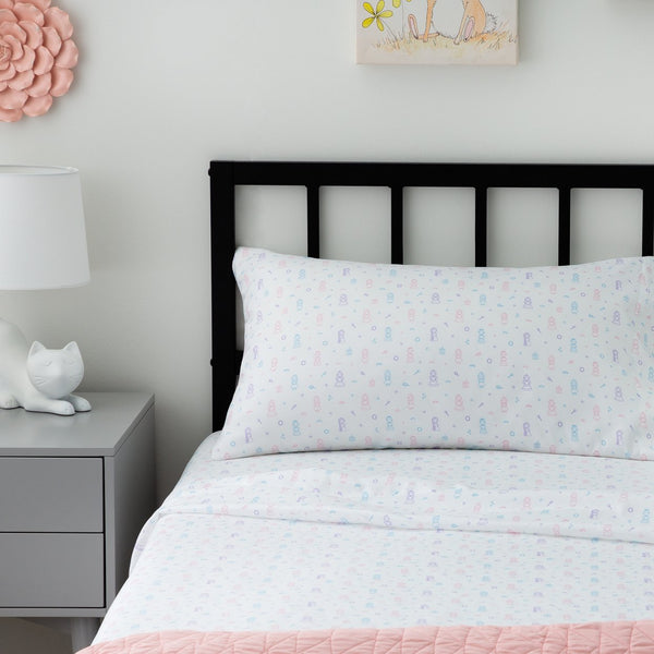 English Elm Linenspa Super Soft Microfiber Sheet Set Full with Princess Pattern—Durable, Wrinkle & Fade Resistant Cozy Bedding Pink B350P394838