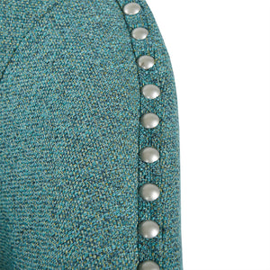 JLA Home Madison Park - Upholstered Swivel Barrel Chair with Nailheads and 360° Smooth Rotation, Plush Foam Comfort Teal Multi MP103-0706