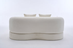 English Elm 2-in-1 Foldable Chenille Sleeper Sofa Compact Convertible Loveseat for Modern Living W2231P392100