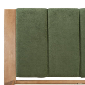 English Elm Christopher Knight Home® - Premium Pine Wood Queen Bed Frame With Upholstered Headboard - Mid-Century Modern Style & Durability N770P345991N_N770P345992N