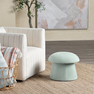Crestview Collection Modern Mushroom-inspired Ottoman With Hidden Storage - Stylish Spice Yellow Accent For Any Room Green Solid Wood Evfzr3908lblu
