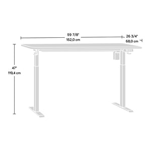 English Elm Sit/Stand Desk In Modern White Finish With Ergonomic Height Adjustment & Integrated Charging Options B356P402616-GIGA