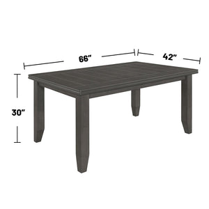 English Elm Rectangular 66-inch Rubberwood Dining Table with Plank Top, Oak Veneer Finish, Sturdy Rustic Design B016P368665