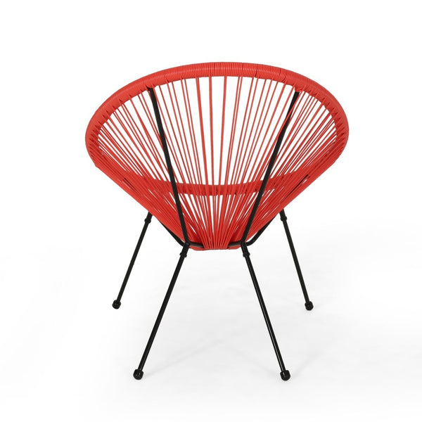 English Elm Anson Outdoor Accent Chairs Set of 2 Woven Rattan Basket Seat Patio Lounge Pair Orange N773P404950O