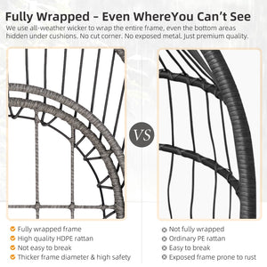 English Elm Outdoor Egg Swing Chair With Removable Cushions - Stylish, Weather-Resistant, And Easy Storage! W2500P364233-GIGA