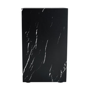 English Elm 11.8*11.8*19.6 Black Marble Texture MDF Coffee Table — Luxurious, No-Assembly Side Table for Living Rooms W1151P218681