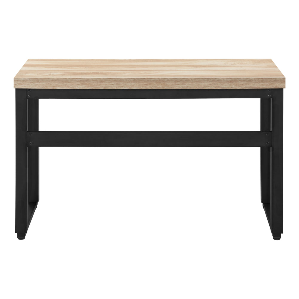 English Elm Computer Desk – Adjustable Standing Workstation With Natural Laminate Top & Sturdy Black Metal Frame B2710P219893