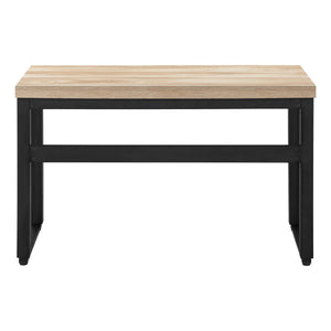 English Elm Computer Desk – Adjustable Standing Workstation With Natural Laminate Top & Sturdy Black Metal Frame B2710P219893