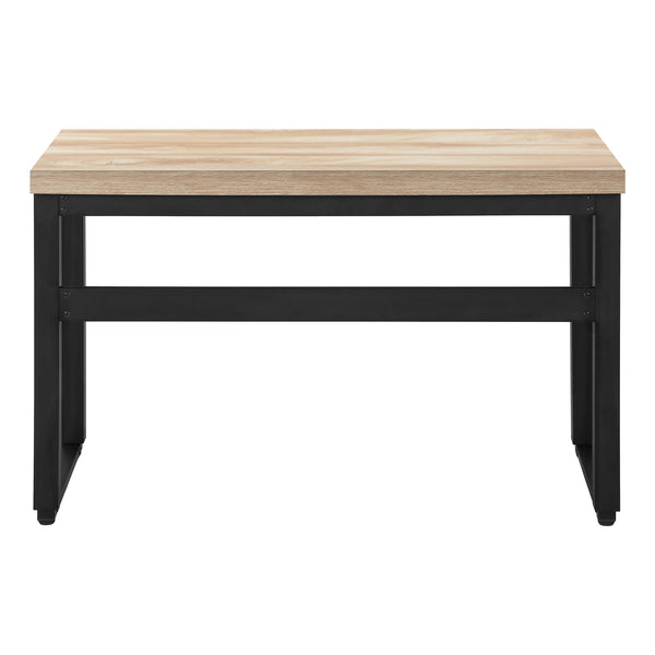 English Elm Computer Desk – Adjustable Standing Workstation With Natural Laminate Top & Sturdy Black Metal Frame B2710P219893